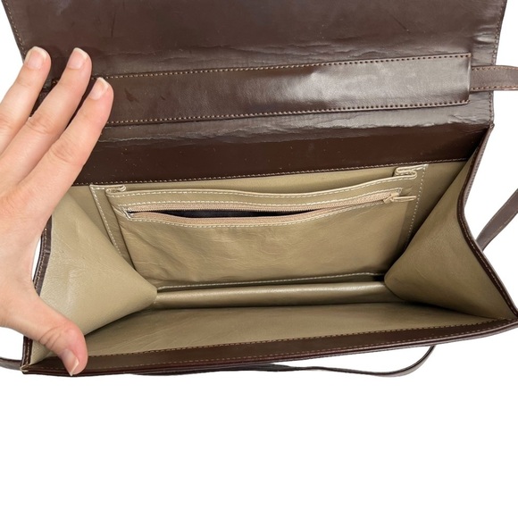 Brown Faux Leather & Suede Patchwork Front Shoulder Purse - Picture 11 of 15